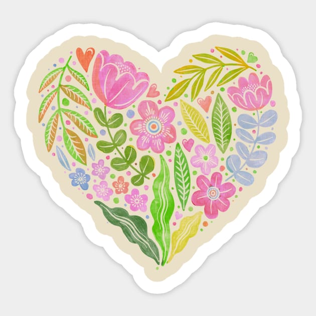 Botanical Heart summer Sticker by Rebelform